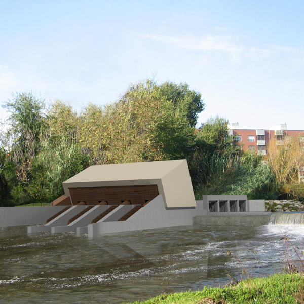 Hydroelectric power plant on the Lambro river in the municipality of Milan